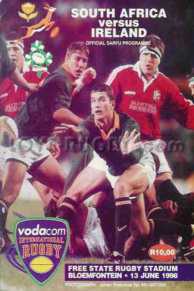1998 South Africa v Ireland  Rugby Programme